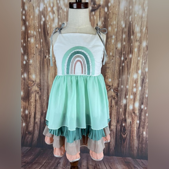 Evie's Closet Rainbow Chiffon Dress